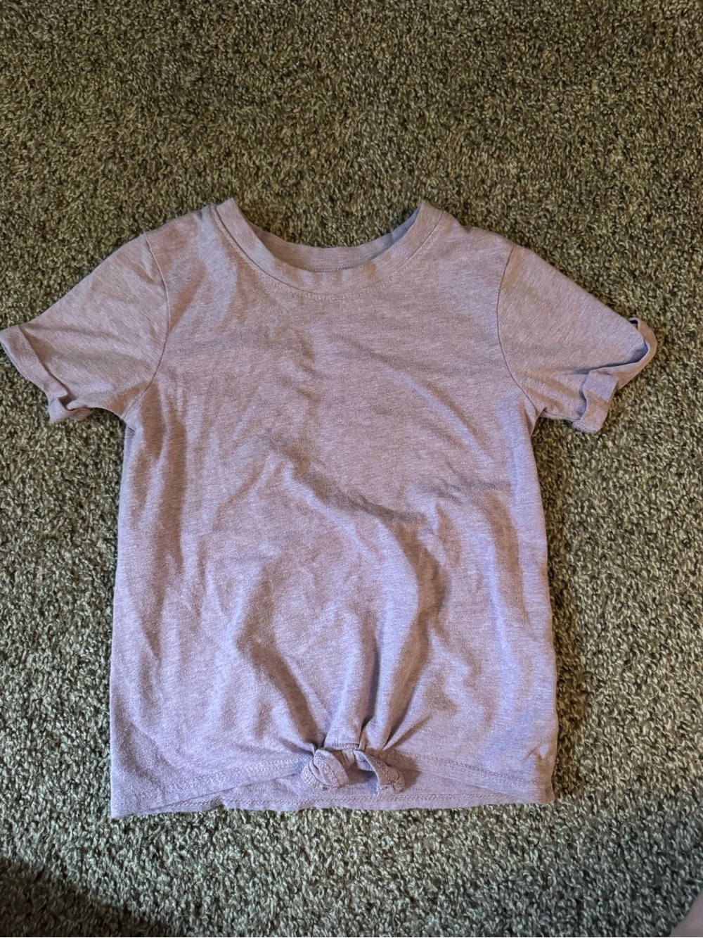 Girls' Lavender Knot-Hem Short Sleeve Top